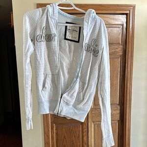 Abercrombie Light Blue Striped Hoodie